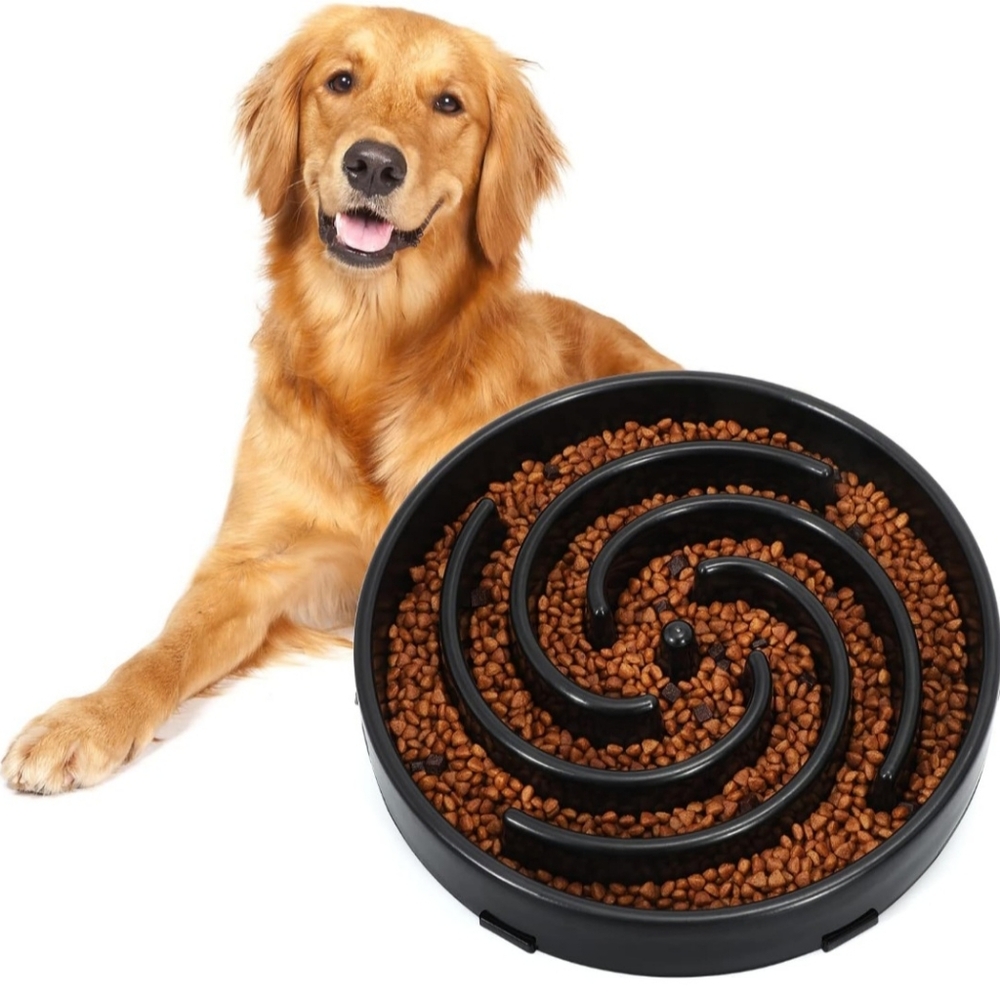 Slow Feeder Dog Bowl - Black - Brand